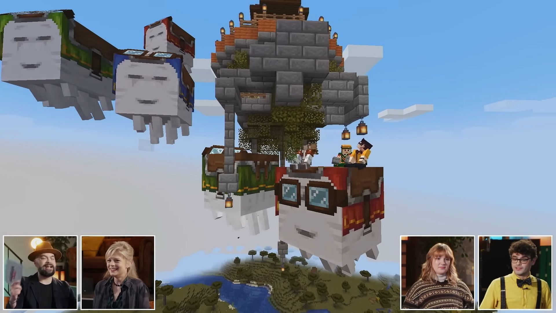 Up to 4 players can ride one happy ghast (Image via Mojang Studios)